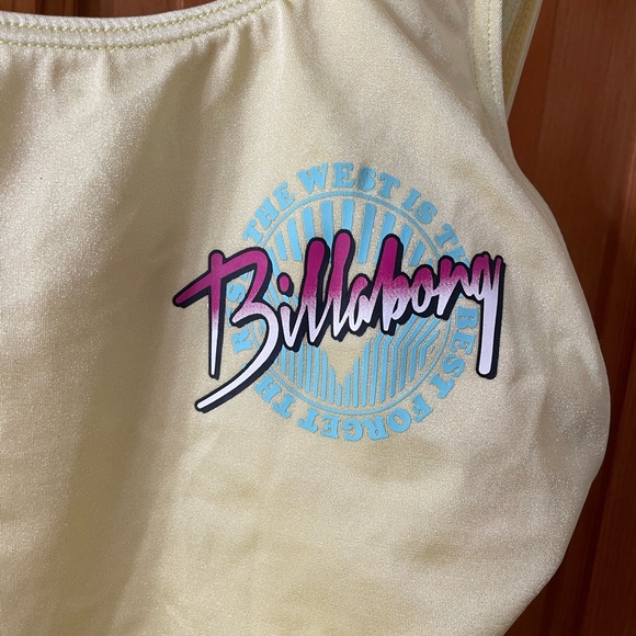 Billabong x UO Retro Baywatch High-rise Style Gold One-Piece Women Swimsuit - Picture 5 of 7